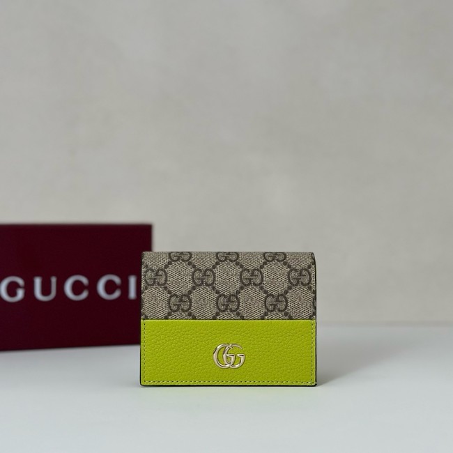 Gucci Bi-color GG Marmont small wallet 841358 green