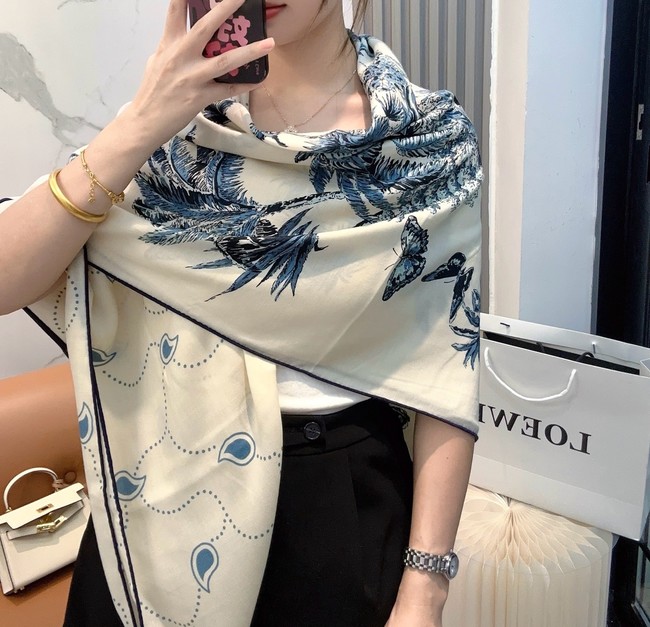 Dior Square Scarf Silk Jacquard XT270