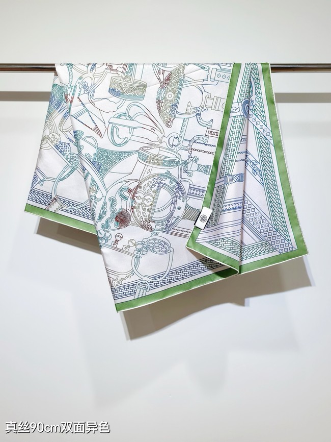 Hermes 90 Square Scarf Silk Twill KY156