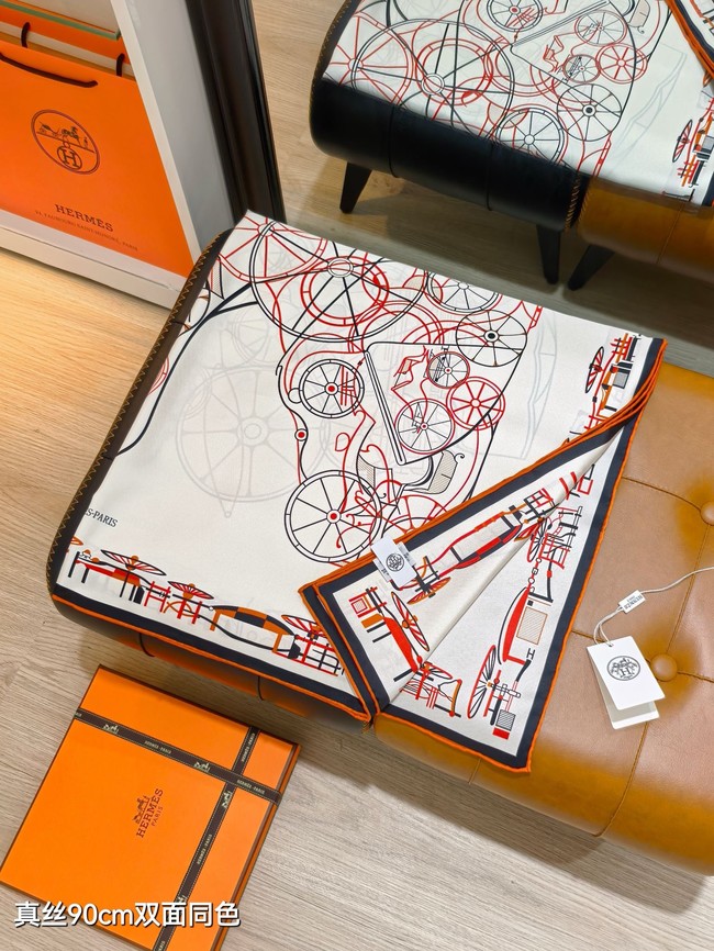 Hermes 90 Square Scarf Silk Twill KY165