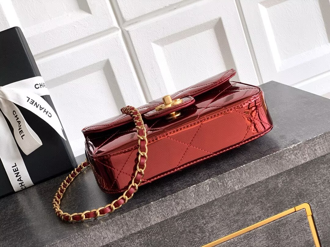 Chanel 25K Original Patent Leather Top Handle Bag A6320 Wine Chanel 25K Original Patent Leather Top Handle Bag A6320 Wine