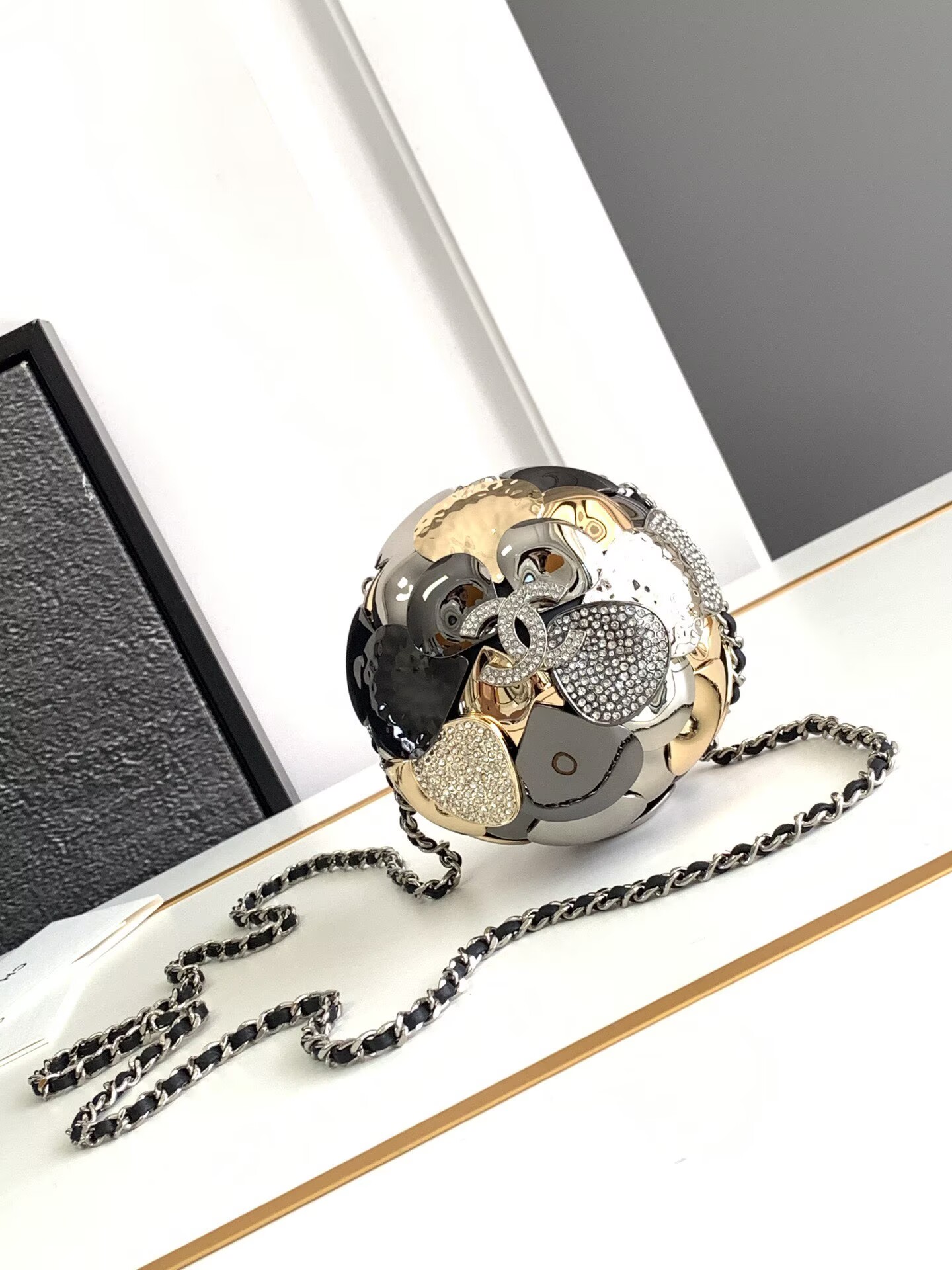 Chanel Camellia With Diamonds Mini Ball Bag 63028 Gold Chanel Camellia With Diamonds Mini Ball Bag 63028 Gold