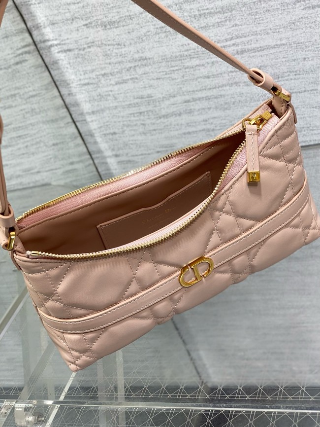 Small DiorTravel Nomad Pouch Cannage Lambskin 5267 pink