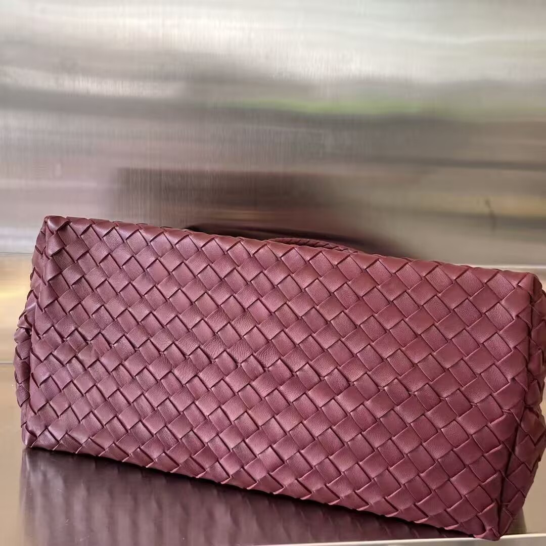 Bottega Veneta Andiamo Pepites Original Leather Large Bag 743575 Wine