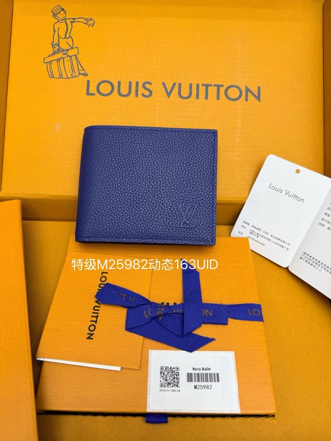 Louis Vuitton Marco Wallet M25982 Navy Louis Vuitton Marco Wallet M25982 Navy