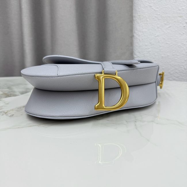 Dior Saddle Bag with Strap Saddle Grained Calfskin M0455CBAA ice blue