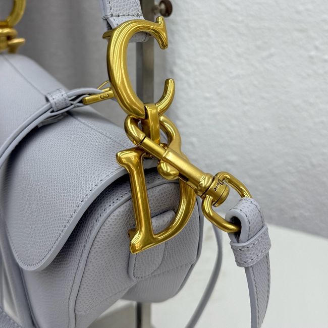 Dior Saddle Bag with Strap Saddle Grained Calfskin M0455CBAA ice blue