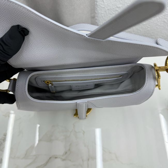 Dior Saddle Bag with Strap Saddle Grained Calfskin M0455CBAA ice blue