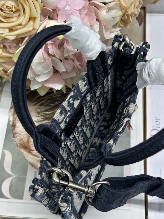 Mini Dior Book Tote with Strap Embroidery M1403PE DARK BLUE Mini Dior Book Tote with Strap Embroidery M1403PE DARK BLUE