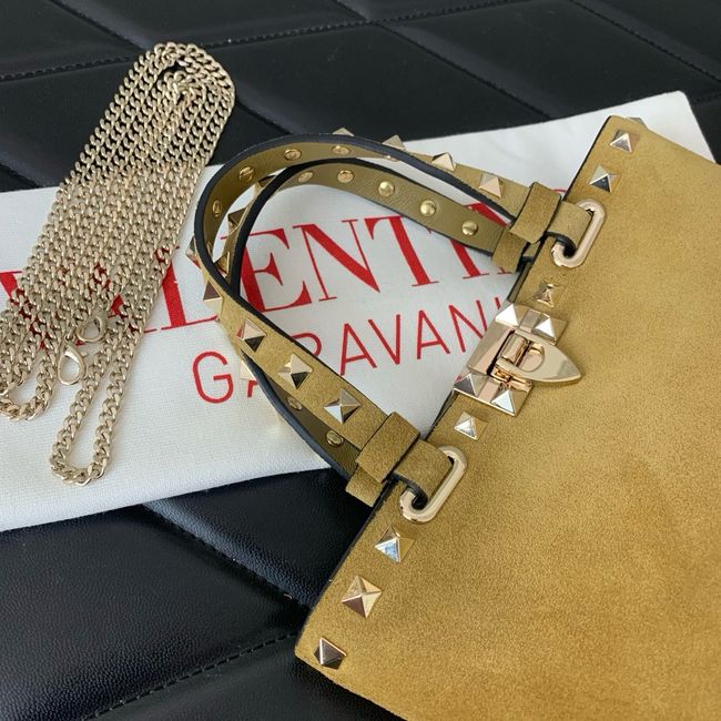 VALENTINO ROCKSTUD mini Suede leather bag SHI16 Khaki VALENTINO ROCKSTUD mini Suede leather bag SHI16 Khaki