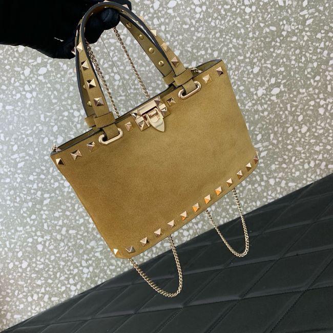 VALENTINO ROCKSTUD mini Suede leather bag SHI16 Khaki VALENTINO ROCKSTUD mini Suede leather bag SHI16 Khaki