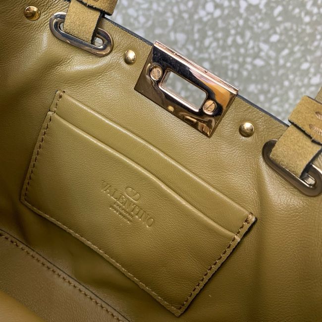 VALENTINO ROCKSTUD mini Suede leather bag SHI16 Khaki VALENTINO ROCKSTUD mini Suede leather bag SHI16 Khaki