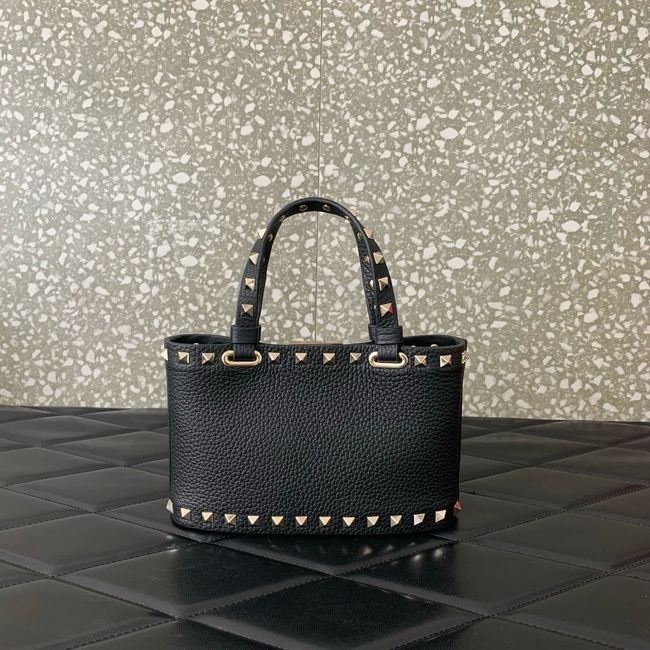 VALENTINO ROCKSTUD mini grained calfskin bag SHI16 black&gold VALENTINO ROCKSTUD mini grained calfskin bag SHI16 black&gold