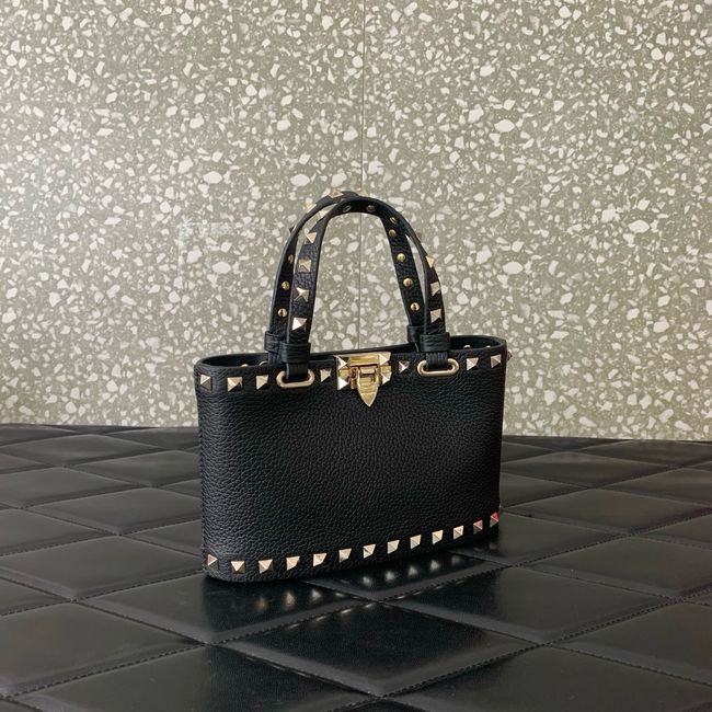 VALENTINO ROCKSTUD mini grained calfskin bag SHI16 black&gold VALENTINO ROCKSTUD mini grained calfskin bag SHI16 black&gold