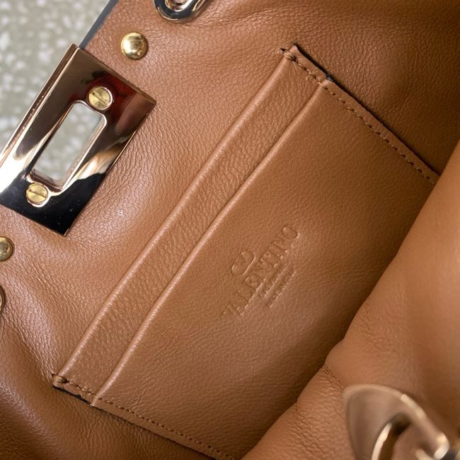 VALENTINO ROCKSTUD mini grained calfskin bag SHI16 camel VALENTINO ROCKSTUD mini grained calfskin bag SHI16 camel