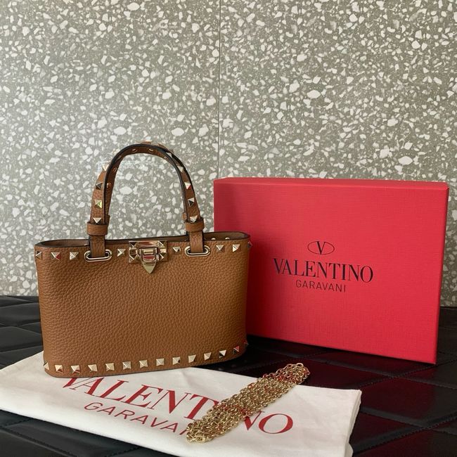 VALENTINO ROCKSTUD mini grained calfskin bag SHI16 camel VALENTINO ROCKSTUD mini grained calfskin bag SHI16 camel