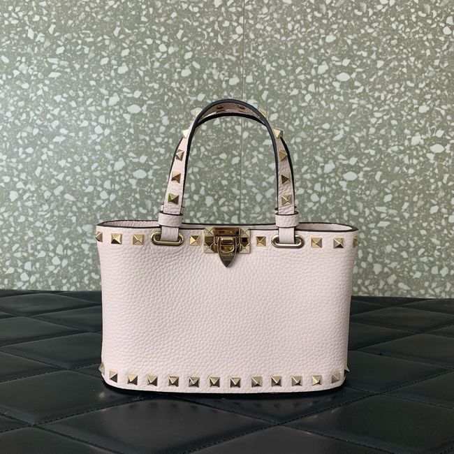 VALENTINO ROCKSTUD mini grained calfskin bag SHI16 light pink
