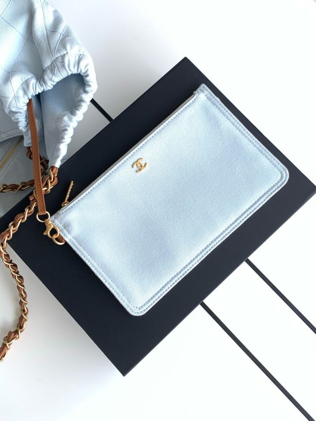 CHANEL Small Shopping Bag AS6191 light blue