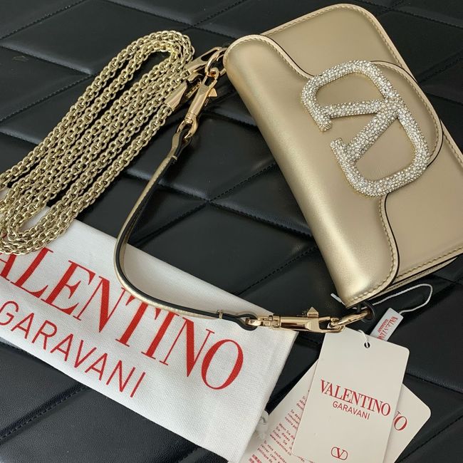 VALENTINO MINI LOCO imitation crystal shoulder bag WB0K53K gold
