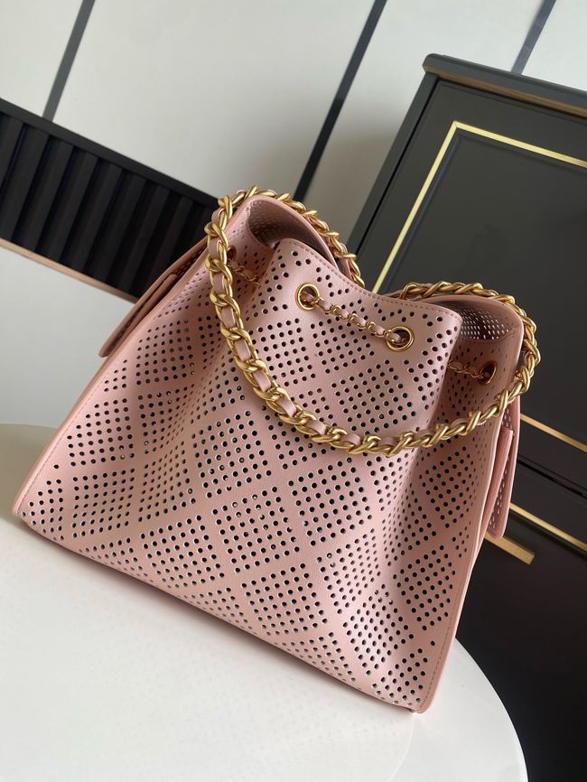 CHANEL 25 Small Handbag Perforated Calfskin AS5293 pink
