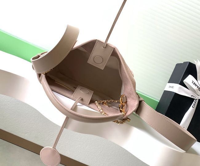 Chanel Suede Calfskin Shoulder Bag AS6268 Beige