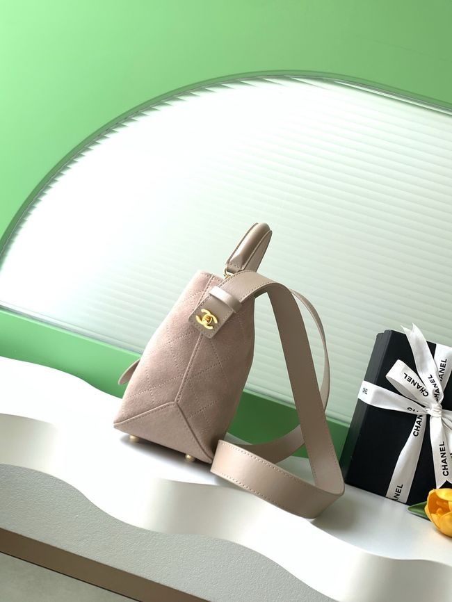Chanel Suede Calfskin Shoulder Bag AS6268 Beige