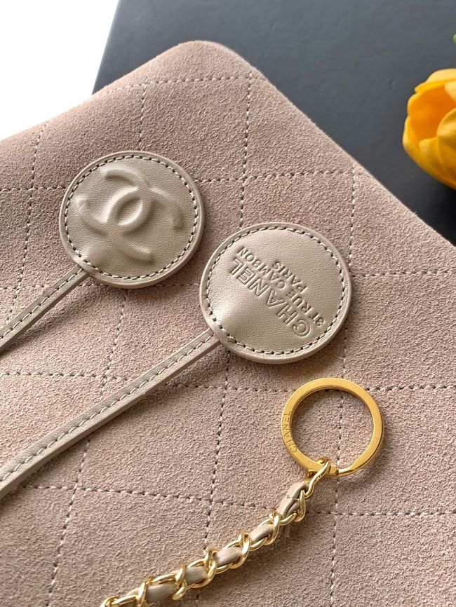 Chanel Suede Calfskin Shoulder Bag AS6268 Beige