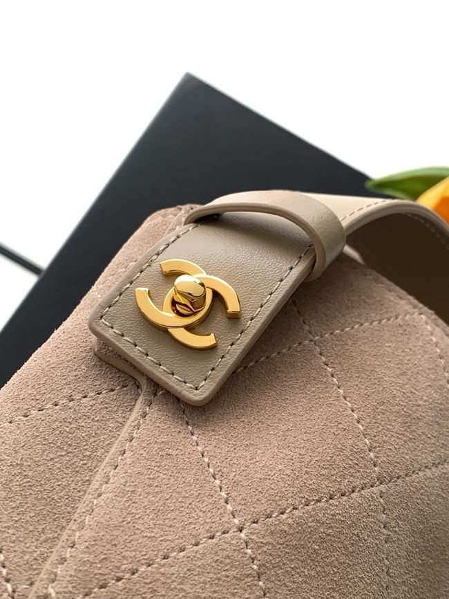 Chanel Suede Calfskin Shoulder Bag AS6268 Beige
