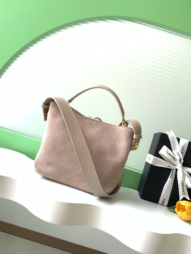 Chanel Suede Calfskin Shoulder Bag AS6268 Beige
