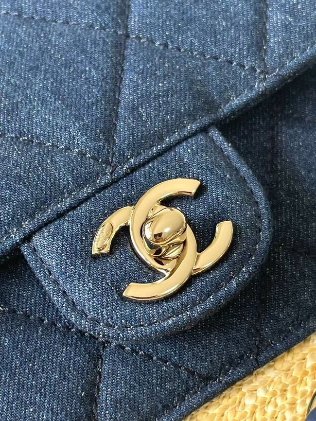 CHANEL Large Tote AS5952 Beige & blue CHANEL Large Tote AS5952 Beige & blue