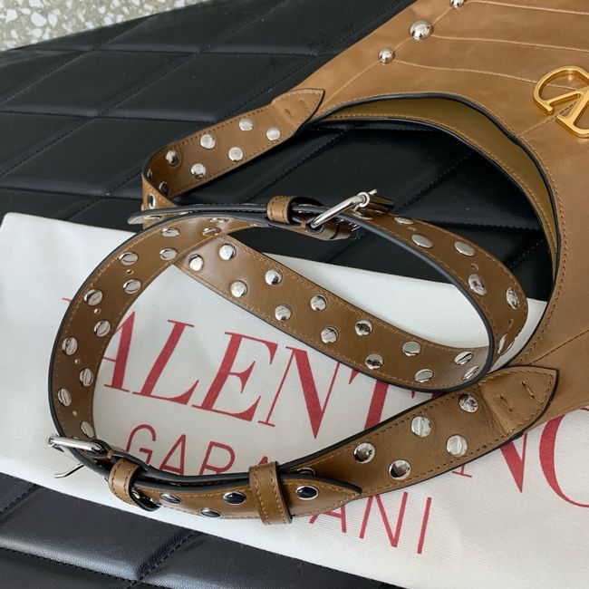 VALENTINO VLOGO calfskin Shoulder Bag 0073 brown VALENTINO VLOGO calfskin Shoulder Bag 0073 brown