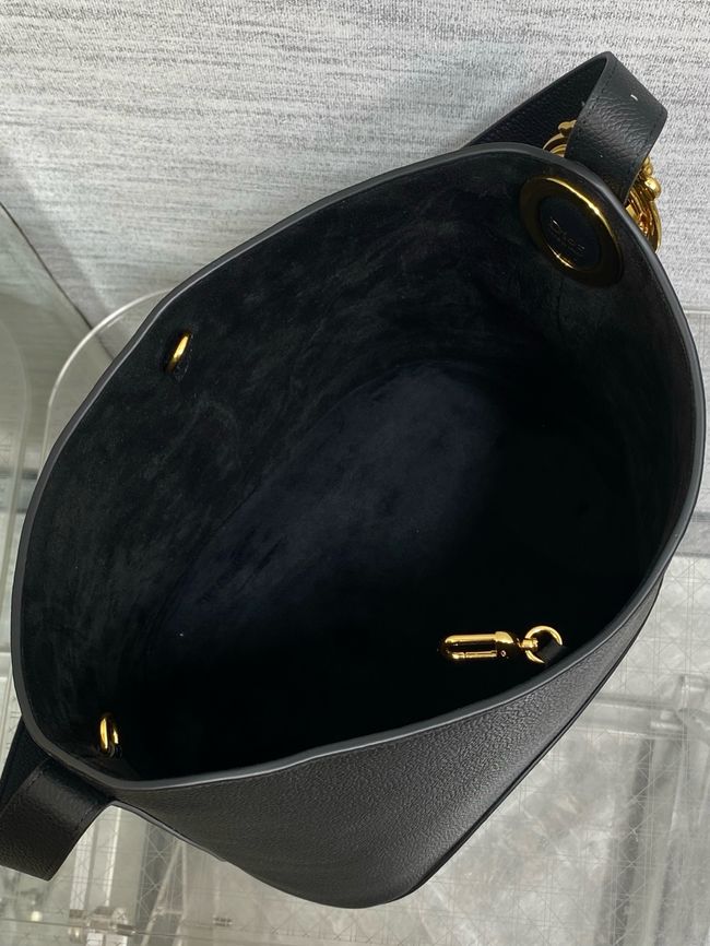 Dior Medium Bag Grained Calfskin 5843 black Dior Medium Bag Grained Calfskin 5843 black