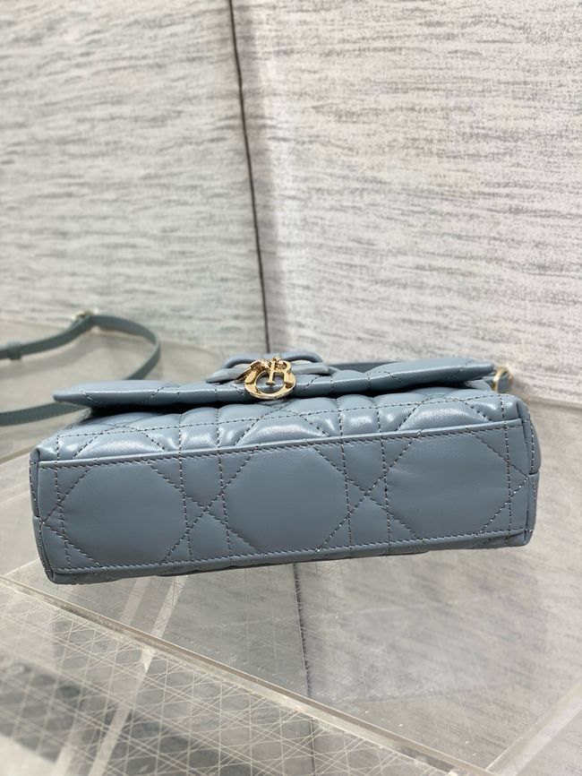 My Dior Mini Bag Cannage patent leather S0985PU blue&Golden chain