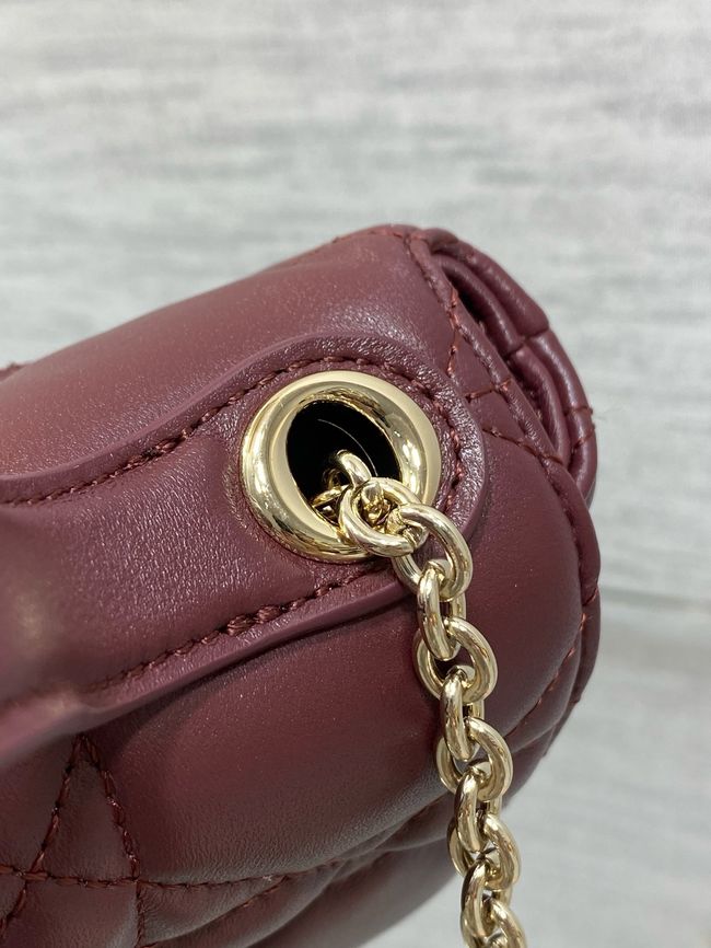 My Dior Mini Bag Cannage patent leather S0985PU burgundy&Golden chain My Dior Mini Bag Cannage patent leather S0985PU burgundy&Golden chain