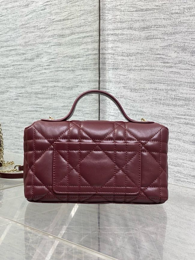 My Dior Mini Bag Cannage patent leather S0985PU burgundy&Golden chain My Dior Mini Bag Cannage patent leather S0985PU burgundy&Golden chain