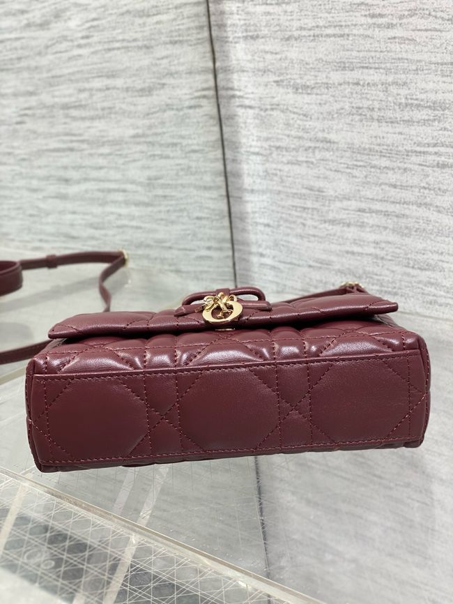 My Dior Mini Bag Cannage patent leather S0985PU burgundy&Golden chain My Dior Mini Bag Cannage patent leather S0985PU burgundy&Golden chain