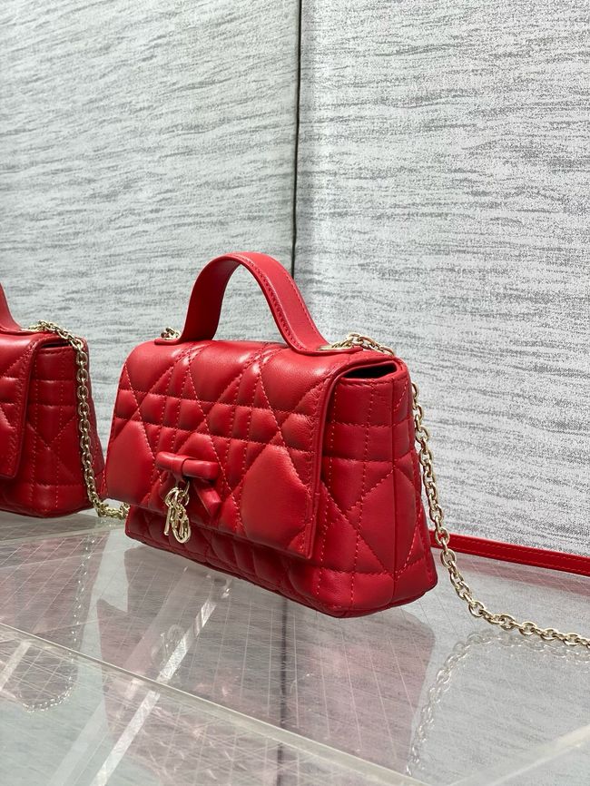 My Dior Mini Bag Cannage patent leather S0985PU red&Golden chain My Dior Mini Bag Cannage patent leather S0985PU red&Golden chain