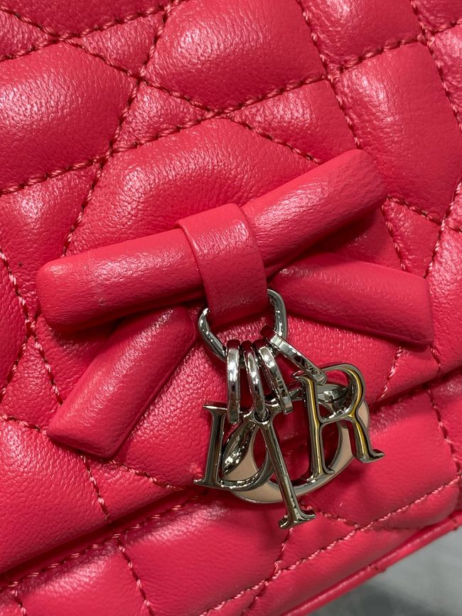 My Dior Mini Bag Cannage patent leather S0985PU red&silver chain My Dior Mini Bag Cannage patent leather S0985PU red&silver chain