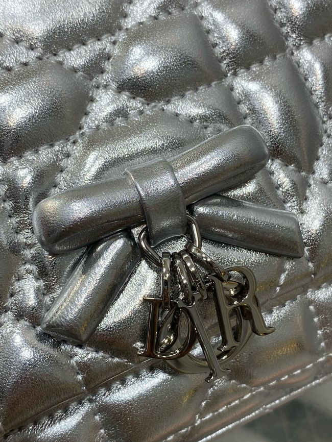 My Dior Mini Bag Cannage patent leather S0985PU silver&silver chain