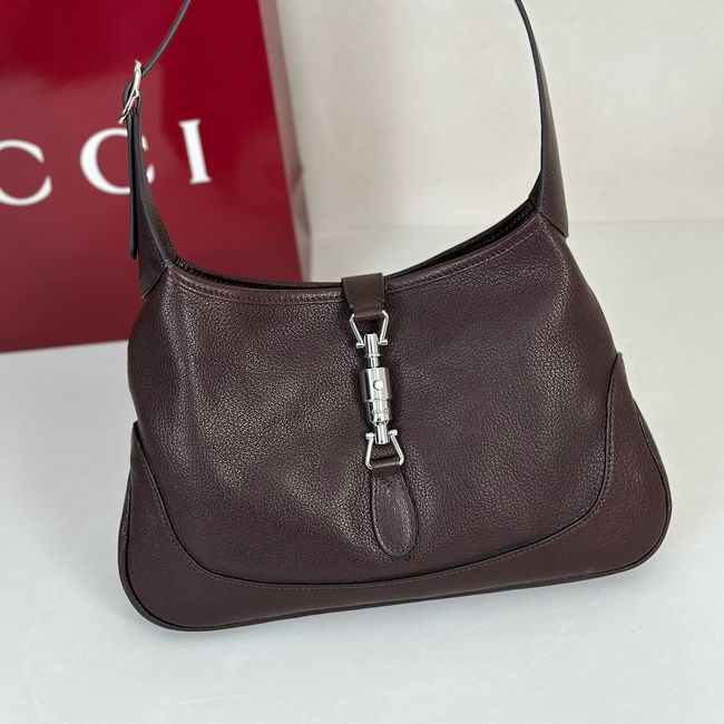 Gucci Jackie 1961 medium shoulder bag leather 863136 dark brown