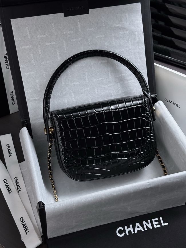 CHANEL Mini Flap Bag with Top Handle AS6424 black CHANEL Mini Flap Bag with Top Handle AS6424 black
