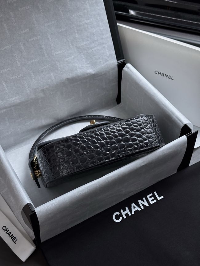 CHANEL Mini Flap Bag with Top Handle AS6424 dark blue CHANEL Mini Flap Bag with Top Handle AS6424 dark blue