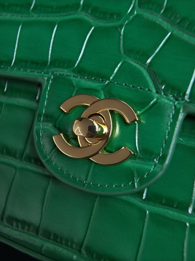 CHANEL Mini Flap Bag with Top Handle AS6424 green CHANEL Mini Flap Bag with Top Handle AS6424 green