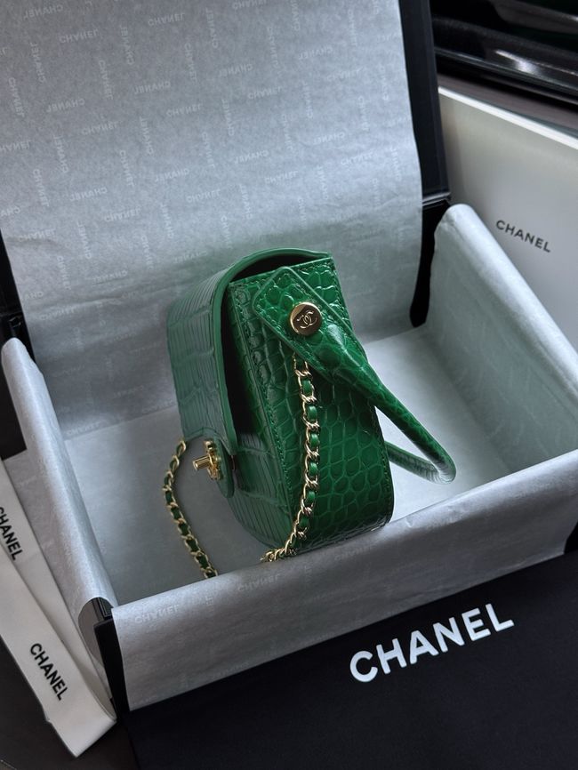 CHANEL Mini Flap Bag with Top Handle AS6424 green CHANEL Mini Flap Bag with Top Handle AS6424 green