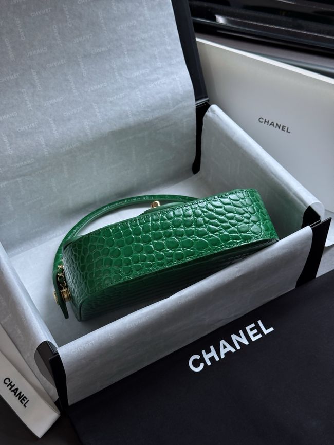 CHANEL Mini Flap Bag with Top Handle AS6424 green CHANEL Mini Flap Bag with Top Handle AS6424 green