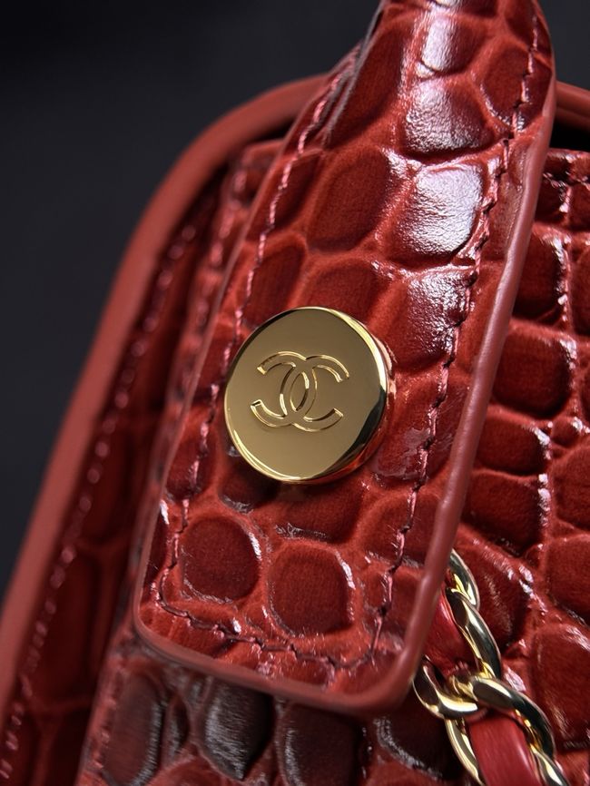CHANEL Mini Flap Bag with Top Handle AS6424 red CHANEL Mini Flap Bag with Top Handle AS6424 red