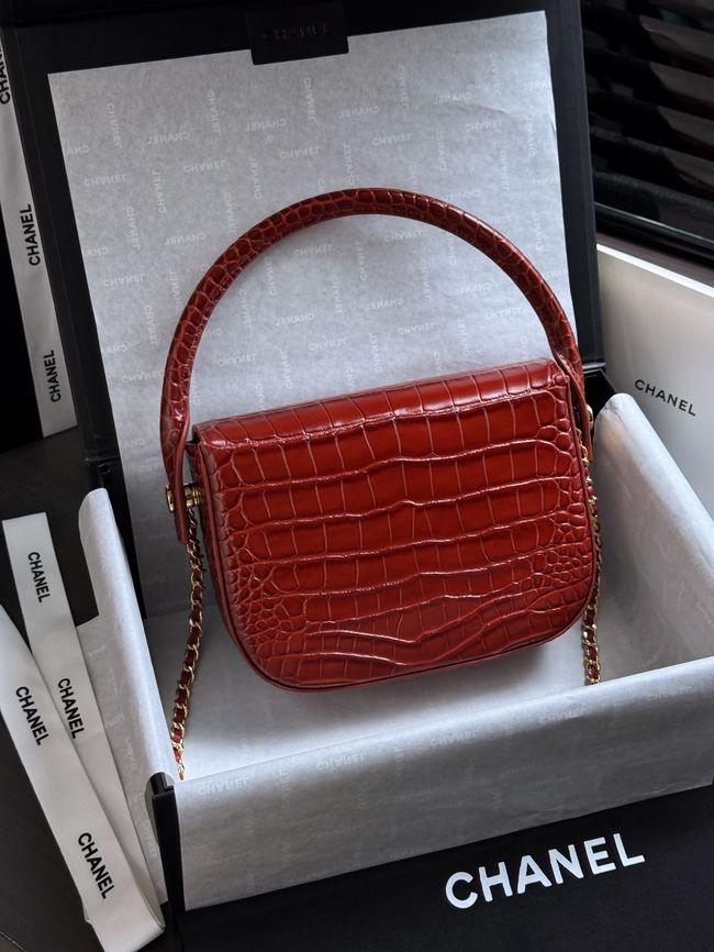 CHANEL Mini Flap Bag with Top Handle AS6424 red CHANEL Mini Flap Bag with Top Handle AS6424 red
