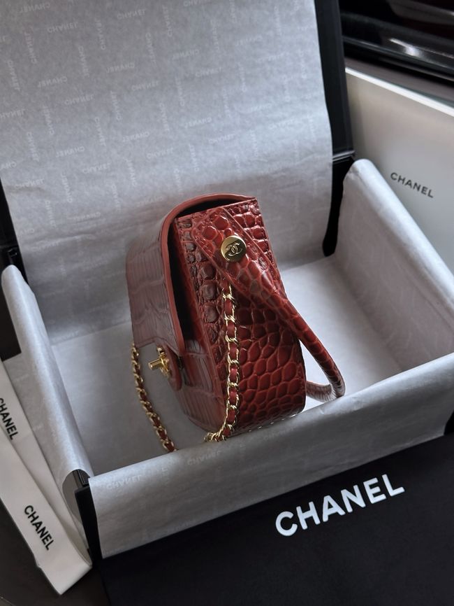 CHANEL Mini Flap Bag with Top Handle AS6424 red CHANEL Mini Flap Bag with Top Handle AS6424 red