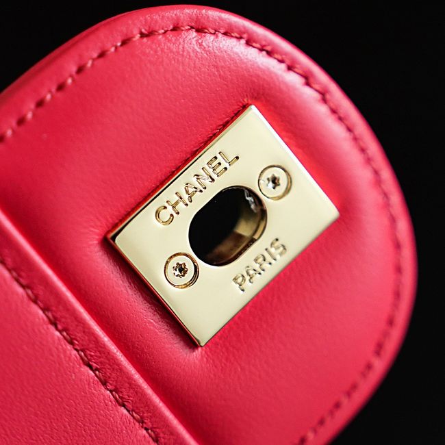 CHANEL Small Flapbag Braided Straw AS6017 red CHANEL Small Flapbag Braided Straw AS6017 red