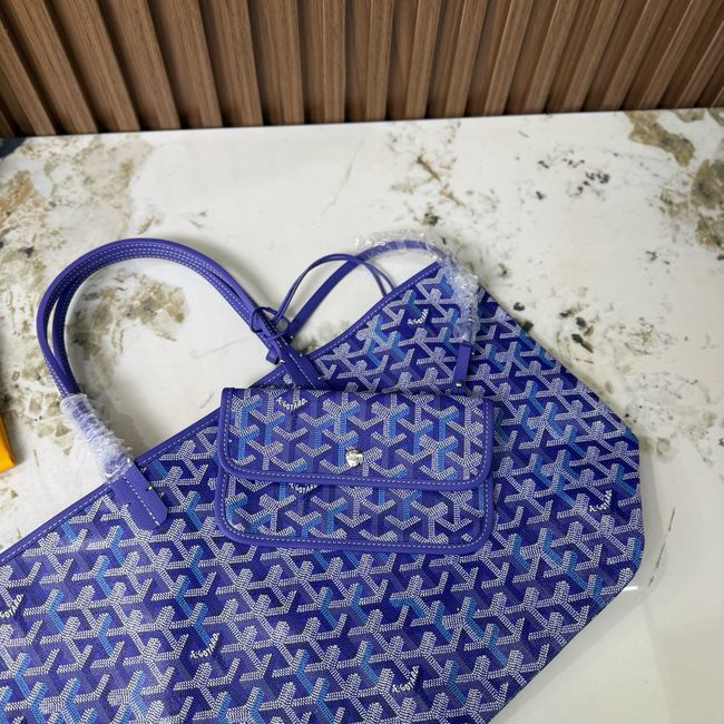 Goyard Goyardine canvas & Chevroches calfskin CL08P BLUE Goyard Goyardine canvas & Chevroches calfskin CL08P BLUE